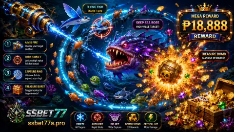 SSBET77 fishing scene showing a larger underwater target turning across the purple current