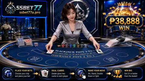 SSBET77 live casino room transition view with dealer stream and status cues