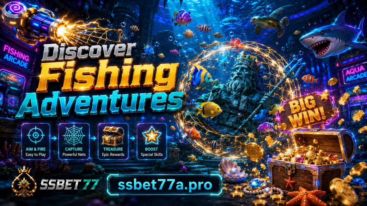 SSBET77 game download fishing scene with a cannon, purple sonar, and a larger target entering the current